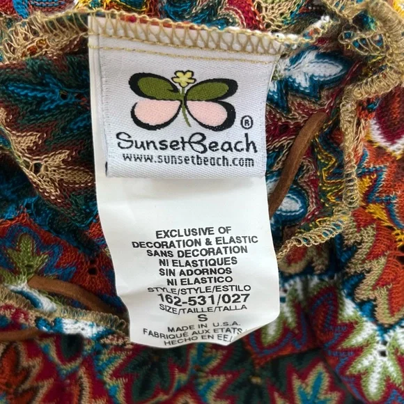 Sunset Beach Y2K Hippie Boho Crochet Mini Skirt Size Small - Picture 5 of 7